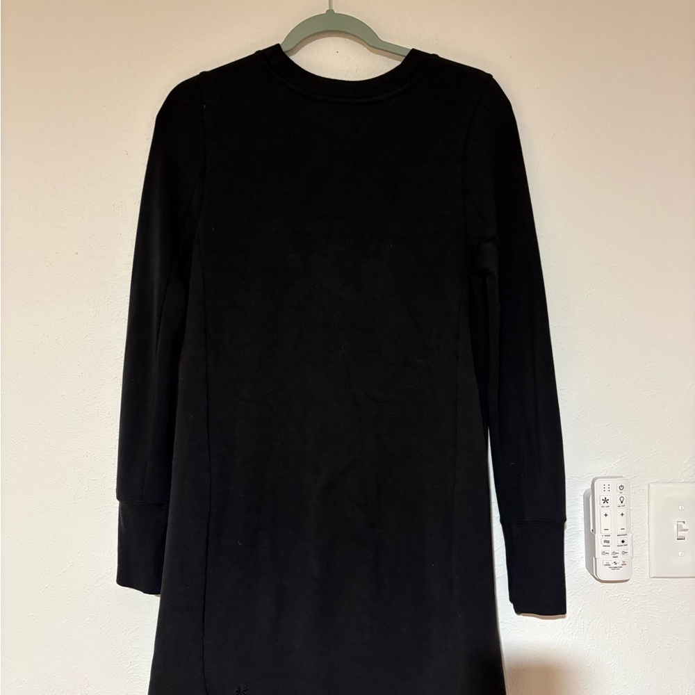 Athleta Black Ribbed Crewneck Top